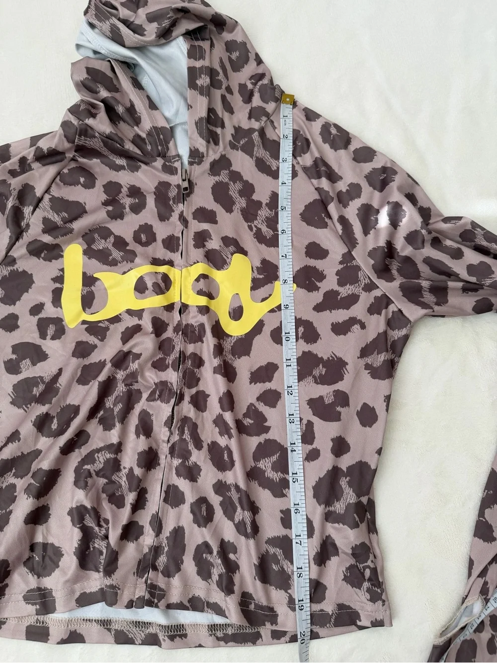 Body by Raven Leopard Print Activewear Set Medium Zip Hoodie Flare